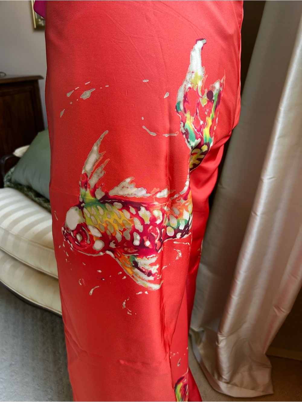 Ralph Lauren Silk Wrap Pants in Koi Print - Picture 5 of 7